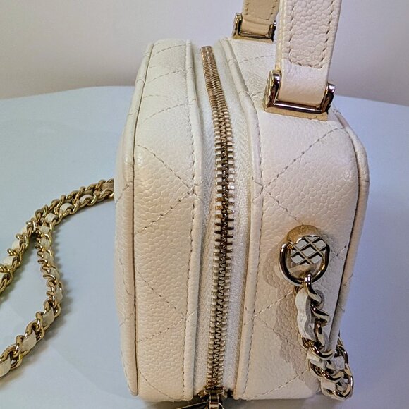 Chanel White Caviar Leather Mini Top Handle Vanity Case - Picture 5 of 16